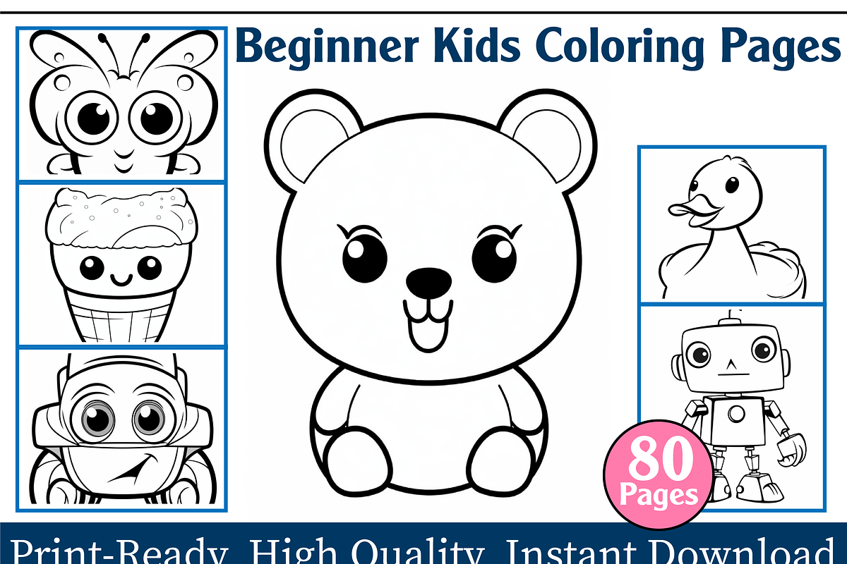 Beginner Kids Coloring Pages, an Animal Illustration by maggiesar (Photo 1 of 4)