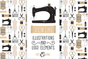VINTAGE SEWING, an Illustration by Le Chernina (Thumbnail 1 of 5)