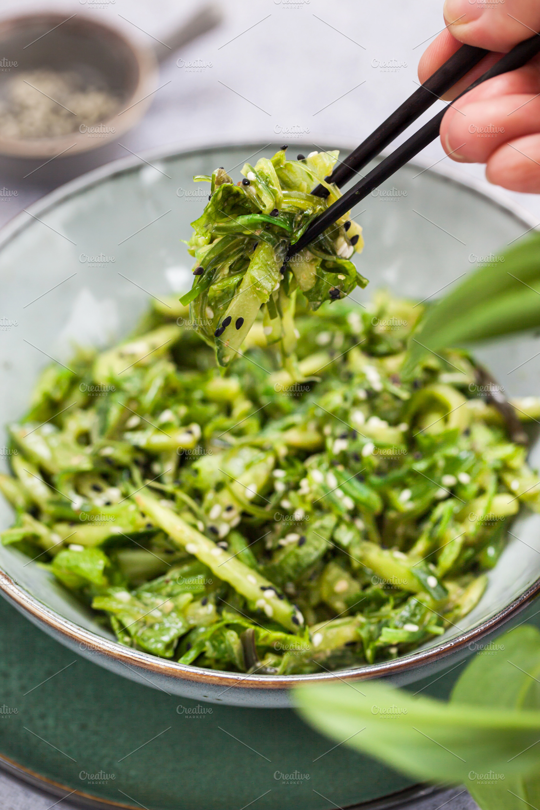 Asian style wakame seaweed salad, a Food & Drink Photo by Kate S