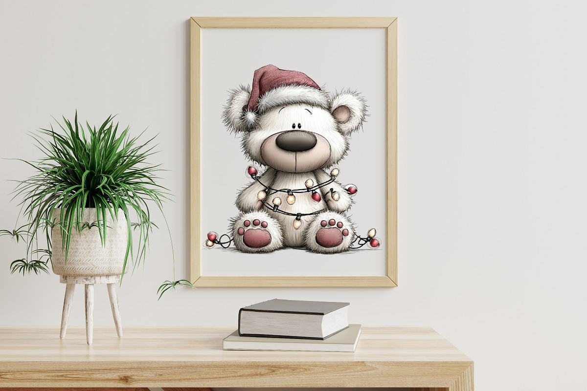 Christmas Polar Bear Lights Clipart, an Illustration by Libby Wishes (Photo 3 of 9)