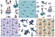 Watercolor sea collection, a Pattern Graphic by lenavetka87 (Thumbnail 2 of 3)