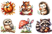 Woodland animals Clipart, a Seasonal Illustration by DreamArtGraphic (Thumbnail 3 of 4)