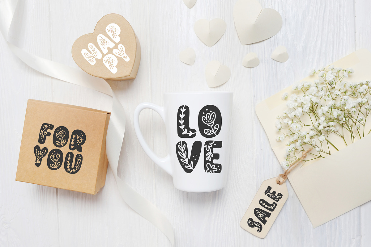 Flower Hand Drawn display Font, a Script Font by Happy Letters (Photo 3 of 10)