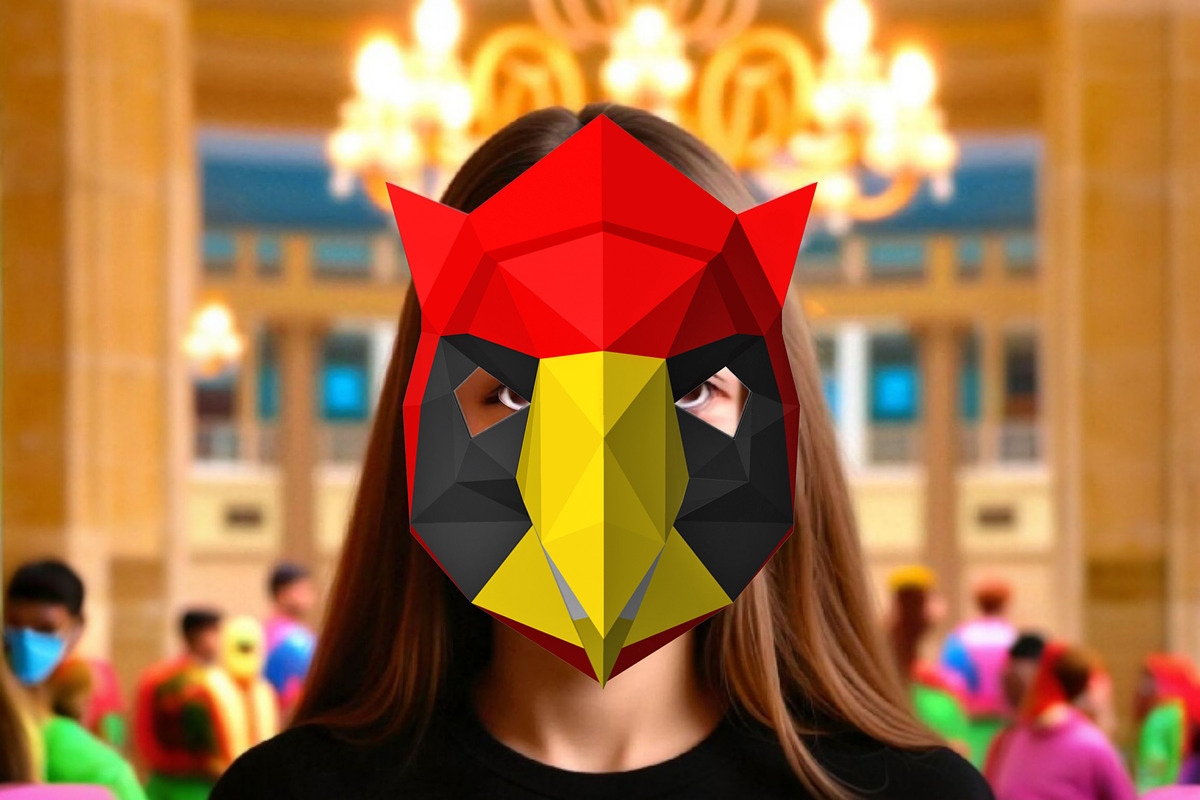 Cardinal bird mask - 3d papercraft