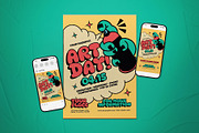 Yellow and Red Retro Art Day Flyer, a Flyer Template by The Good Store (Thumbnail 1 of 2)