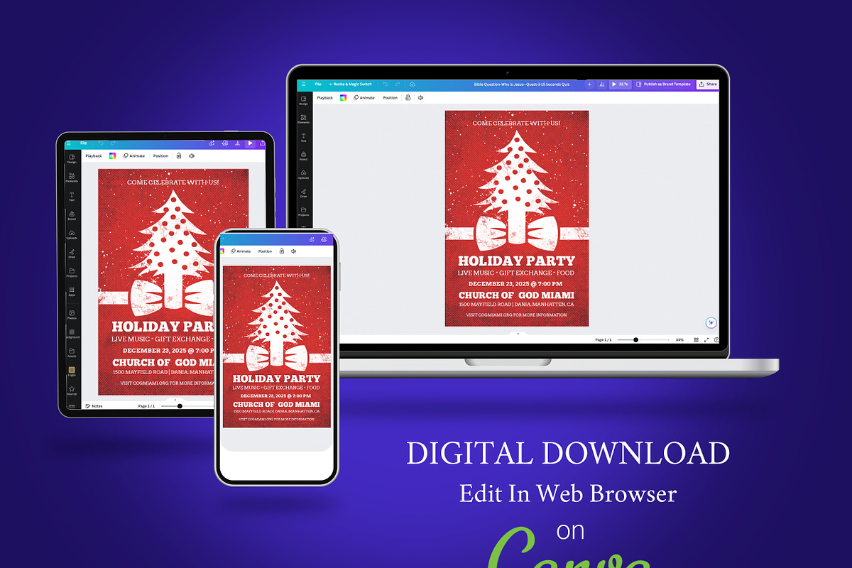 Christmas Party Flyer Template preview 5
