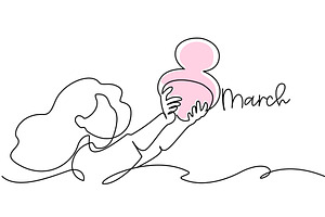 International Womens Day 8 March, a Seasonal Illustration by Valenty