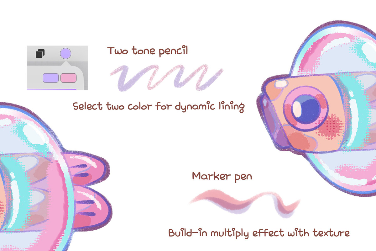 Fun Marker Procreate Brushes, a Brush Add-On by ProcreateiBox (Photo 3 of 6)