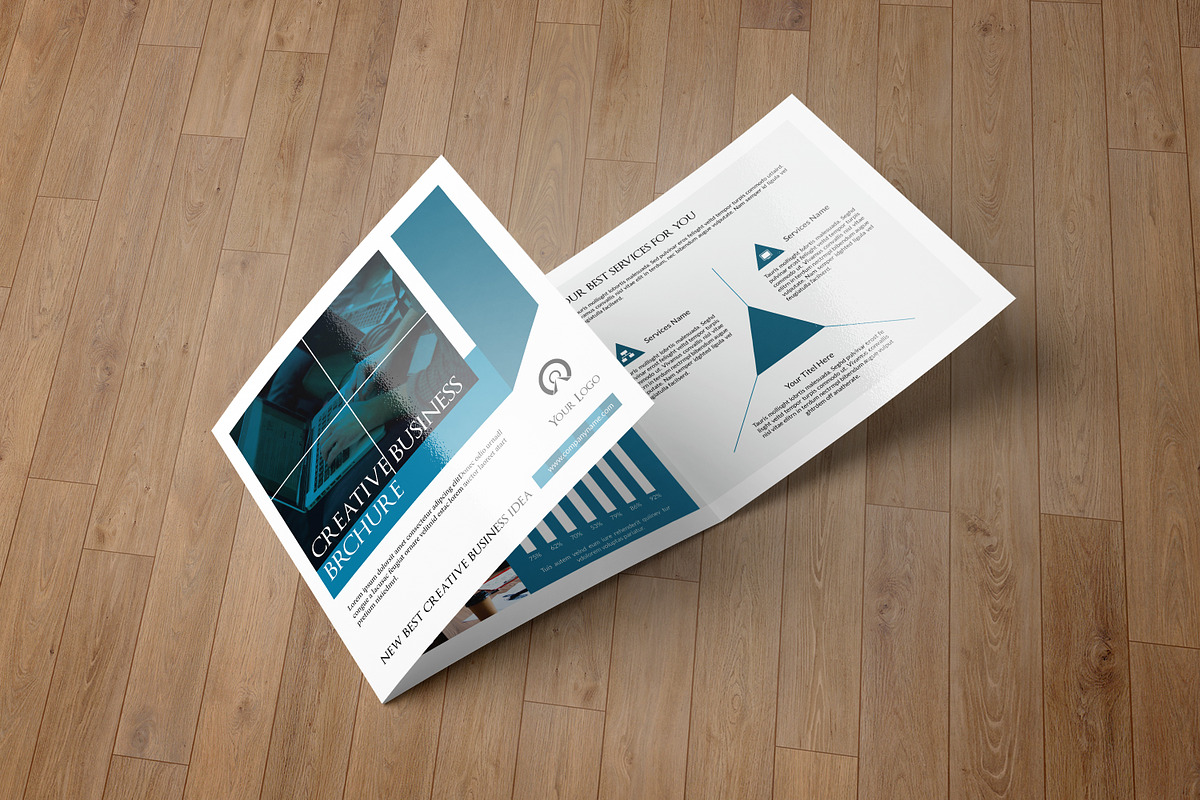 Corporate Square Trifold Brochure, a Brochure Template by retrographix (Photo 2 of 7)