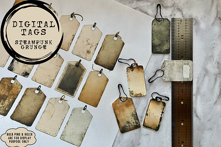 Steampunk Junk Journal Tags, a Decorative Illustration by 23 Pixels
