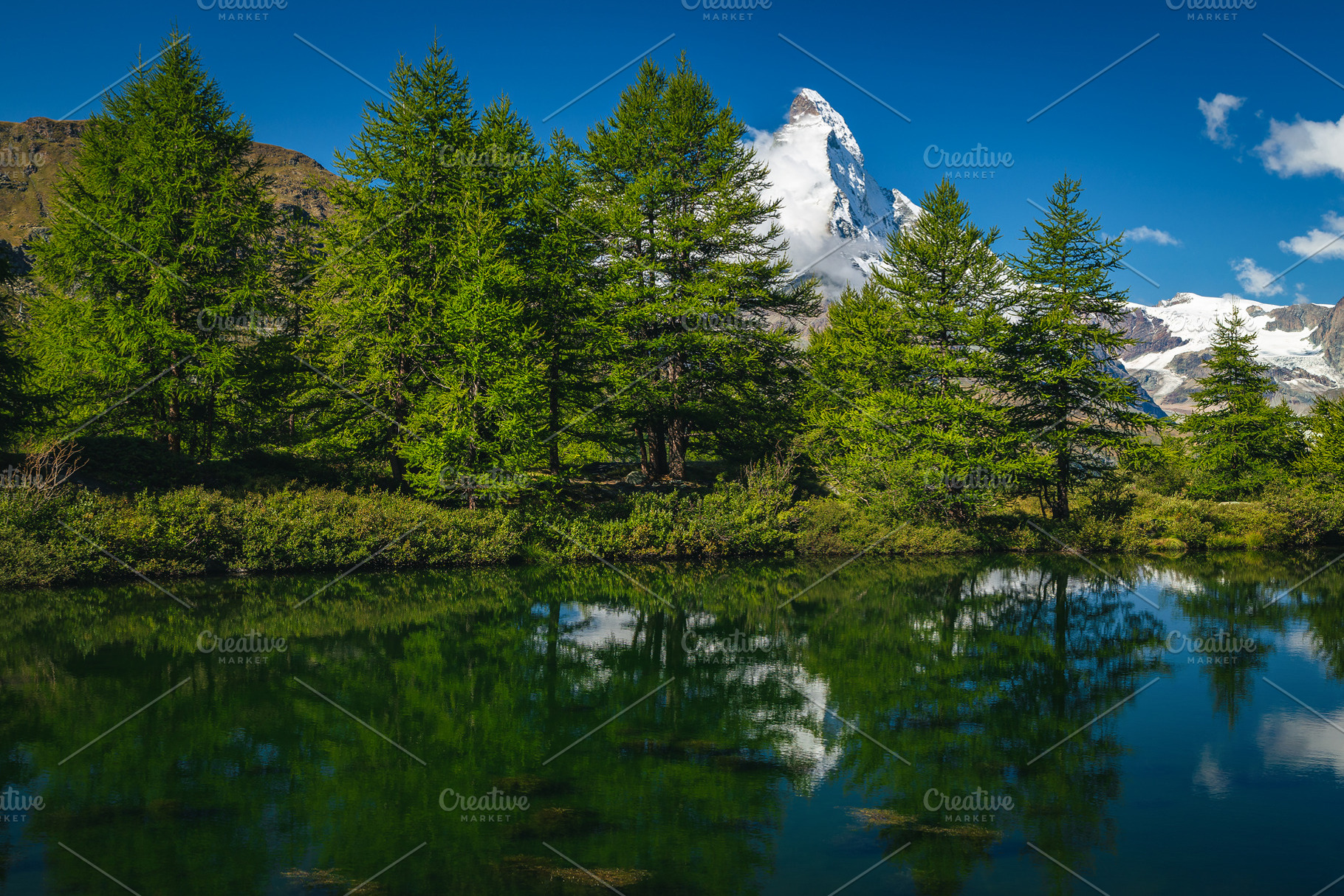Grindjisee lake and Matterhorn peak, a Nature Photo by Alpine Dreams