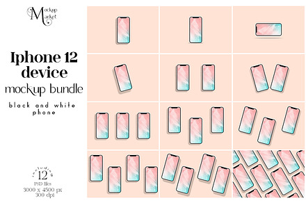 iPhone12 Screen device mockup bundle