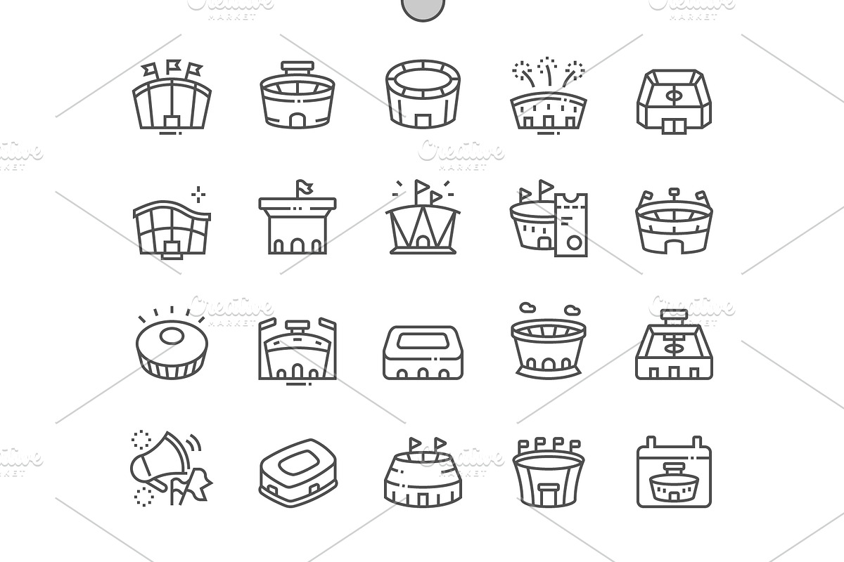 Sports stadium Line Icons, an Outline Icon by Palau