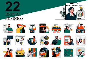 Digital Business Web Illustrations, a Templates & Theme by alexdndz