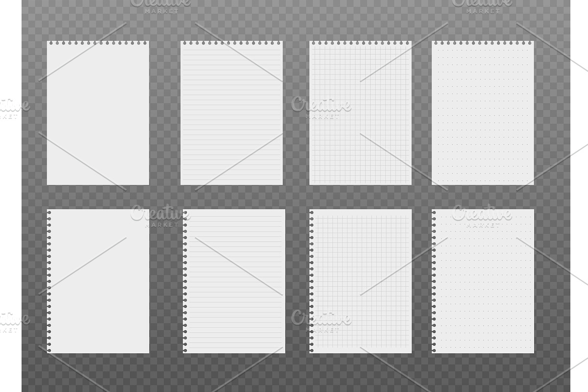 White blank notebook paper sheets, an Object Graphic by Sabelskaya
