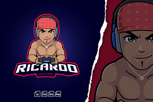 Strong Muscular Gamer Logo Esport, a Branding & Logo Template by tkzgraphic