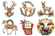 Farmhouse Christmas Stained Glass, a Seasonal Illustration by CitraGraphics (Thumbnail 9 of 10)