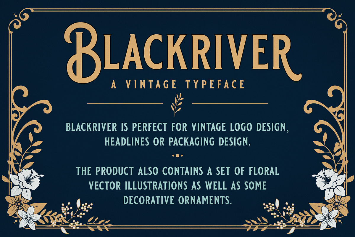 Blackriver Font + Ornaments, a Font by Heritage Type Co. (Photo 6 of 6)