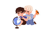 Happy kids play games with toys set, a Person Illustration by PaperTrident (Thumbnail 11 of 12)