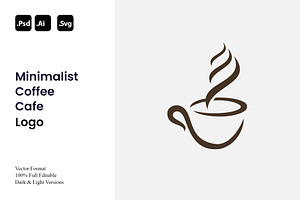 Minimalist Coffee Cafe Logo, a Branding & Logo Template by Luxury Logos