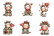 Whimsical Valentine Unicorn Clipart, an Illustration by CreationArt (Thumbnail 4 of 5)