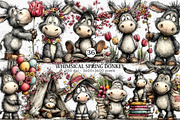 Whimsical Spring Donkey Clipart PNG, an Illustration by Canvas Craft (Thumbnail 1 of 7)