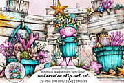 Whimsical Beach Wooden Signs Clipart, an Illustration by SVGArt (Thumbnail 1 of 9)