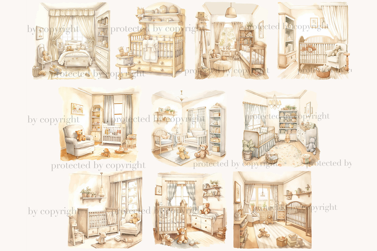 Baby Shower Graphics Collection, a Decorative Illustration by GlamArtZhanna (Photo 2 of 5)