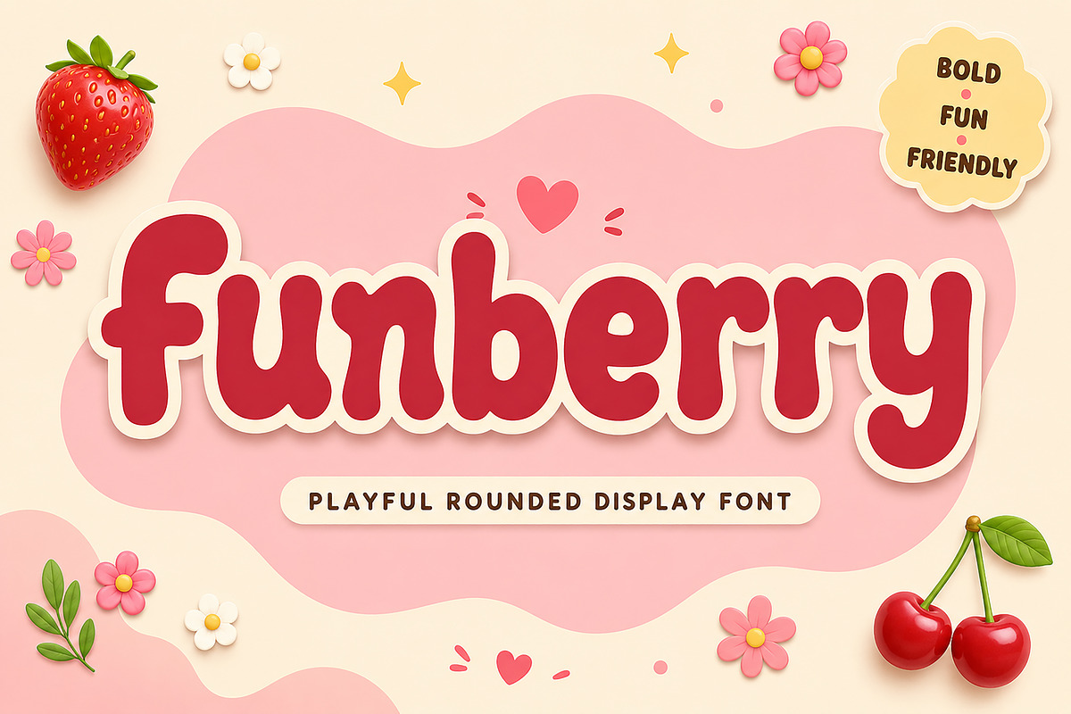 Funberry – Playful Display Font, a Slab Serif Font by Wow Magic (Photo 1 of 5)
