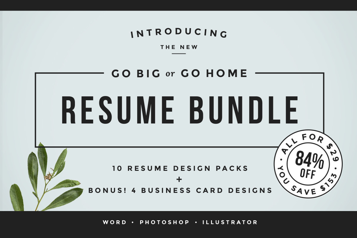 Go Big or Go Home! The Resume Bundle, a Resume Template by Refinery Resume Co. (Photo 1 of 4)