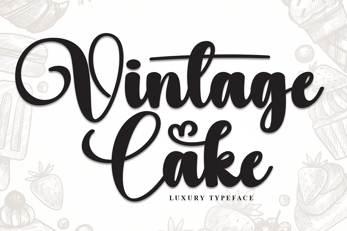 Vintage Cake | Script Font, a Handwritten Font by Scratchones (Photo 1 of 9)