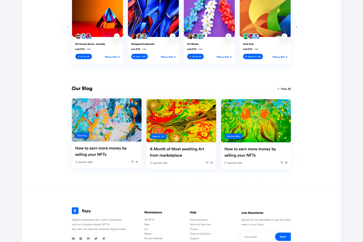 NFT Landing Page UI KIT, a Landing Page Template by ArtGalaxy (Photo 3 of 3)