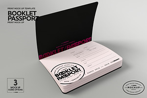 Booklet Passport Print MockUp