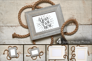 Nautical Frame Rope on White Wood