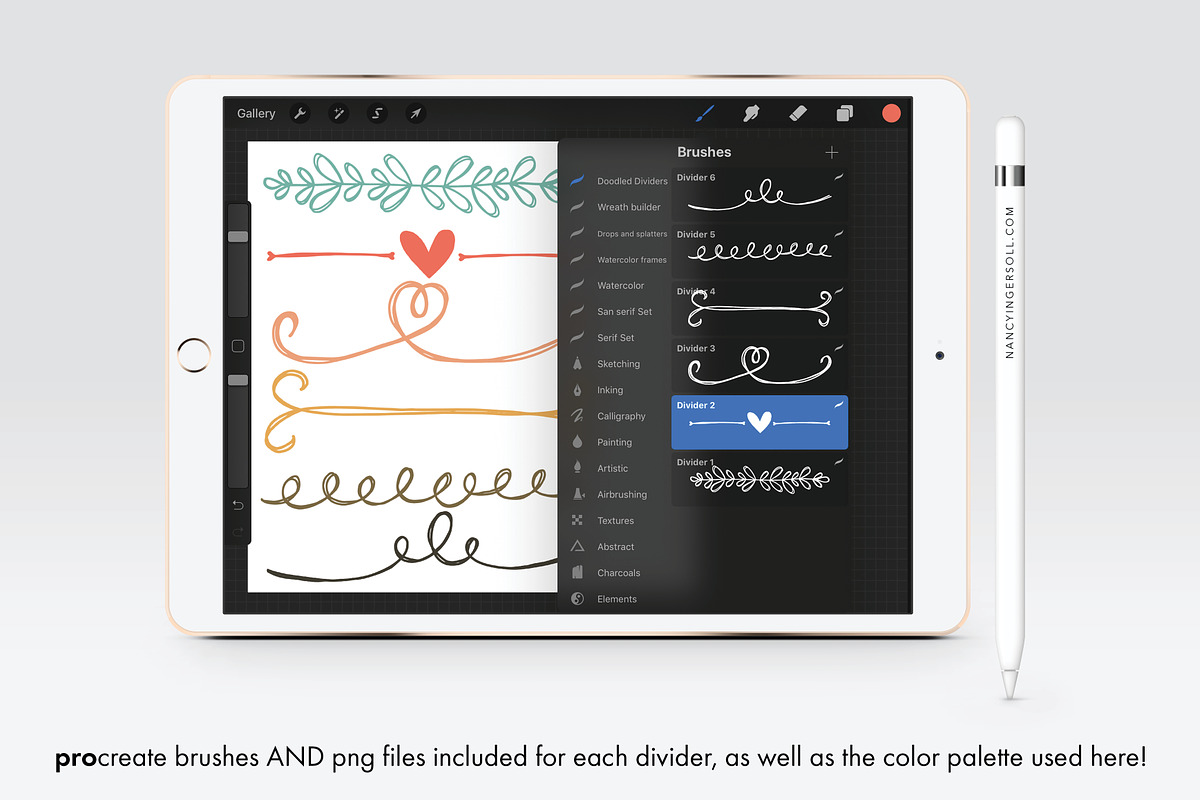 Hand Doodled Dividers for Procreate preview 3