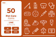 Pet Care Icon Pack, an Outline Icon by Tekuni (Thumbnail 1 of 10)