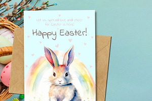 Watercolor Easter Clipart, Bunnies