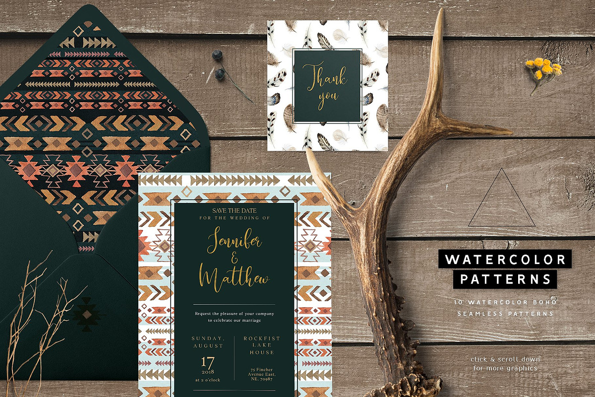 Watercolor Boho Wild Floral Set, a Decorative Illustration by Veris Studio (Photo 14 of 16)