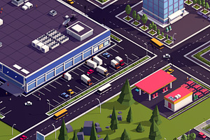 Cartoon Low Poly Town City Pack