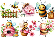 Pink Summer Bees Garden Clipart, an Illustration by Designworld (Thumbnail 5 of 6)