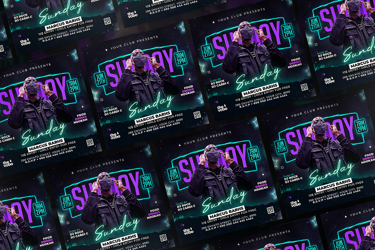 Party Flyer, Canva Club Flyer, a Flyer Template by FLYERHIVE (Photo 2 of 3)