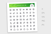 Soccer Line Icons Set, an Outline Icon by Voysla's Shop (Thumbnail 4 of 4)
