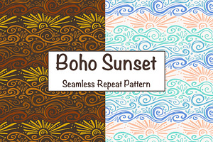 Boho Sunset Seamless Repeat Pattern