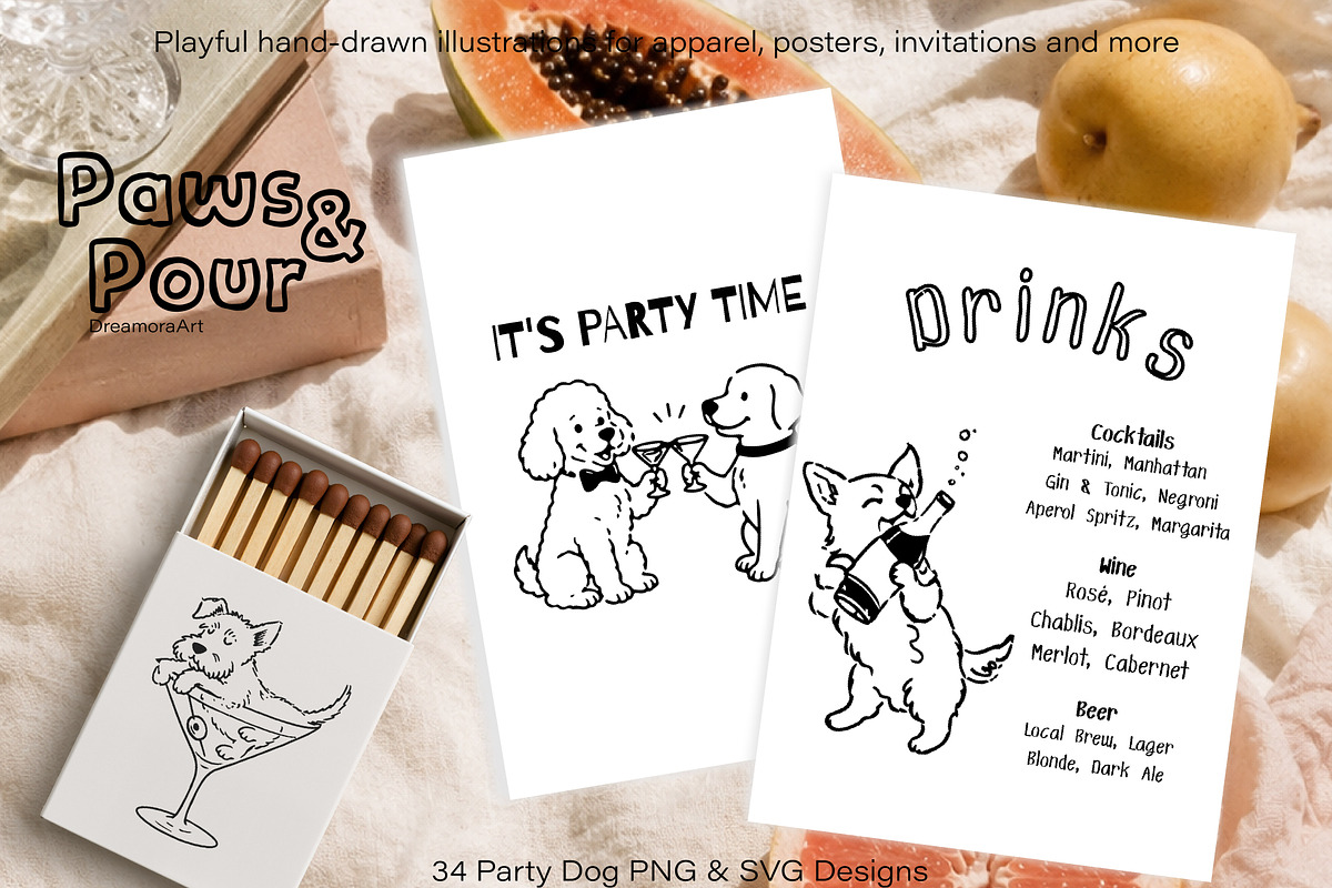 Party Dog PNG & SVG Illustration Set, an Animal Illustration by DreamoraArt (Photo 3 of 8)