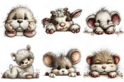Cute Animals Lying Down Clipart, an Illustration by Craft Nest (Thumbnail 6 of 11)