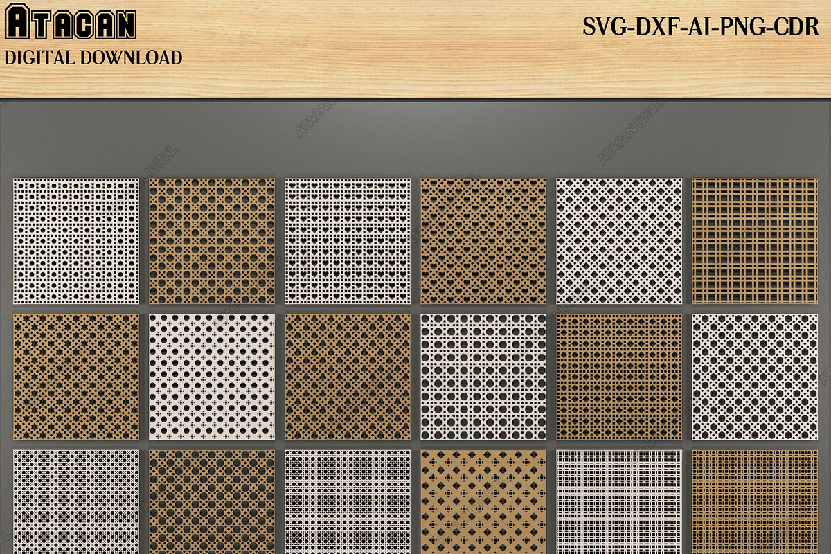 Seamless Rattan Cane Patterns SET
