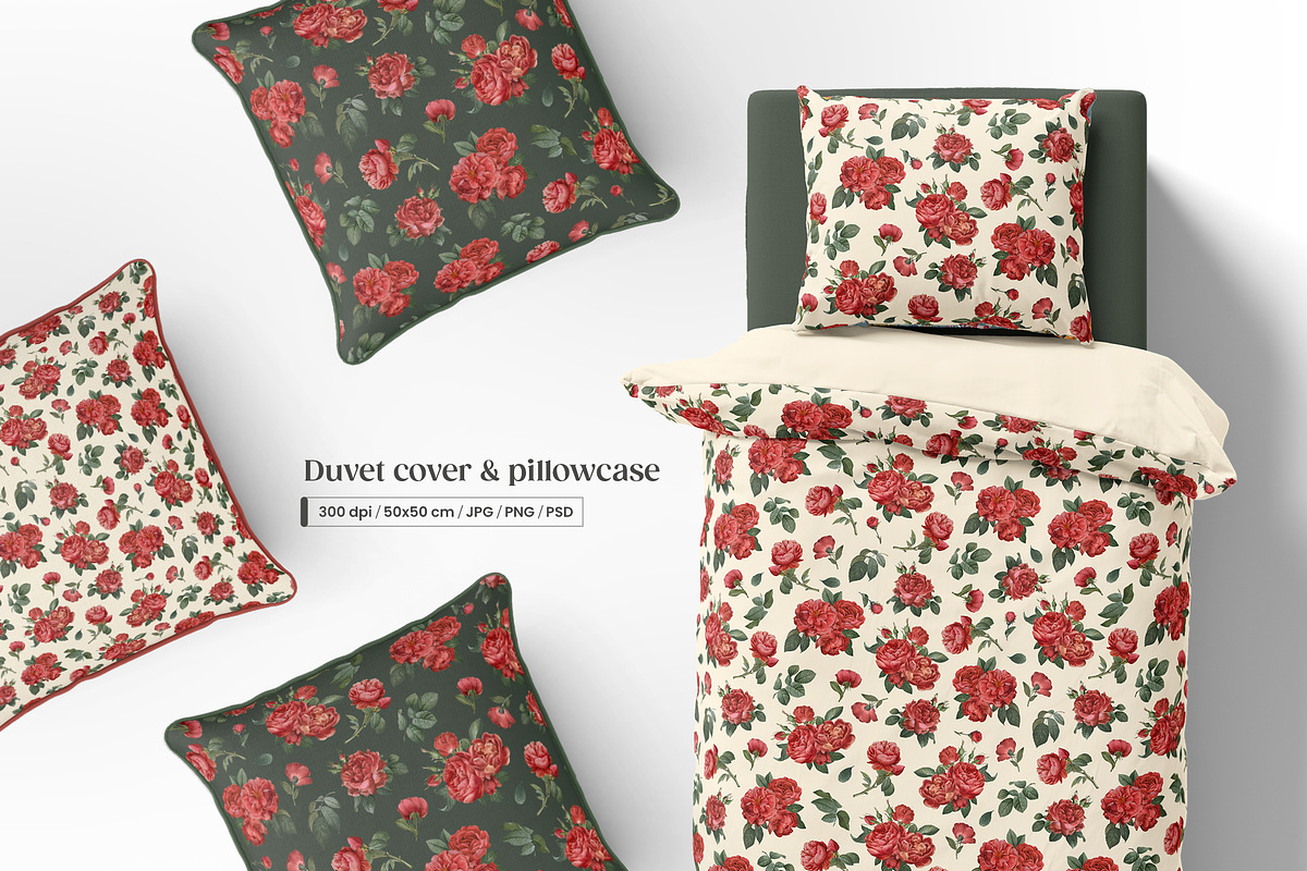 Classic Vintage Roses Pattern, a Pattern Graphic by Yello_illustration (Photo 12 of 16)