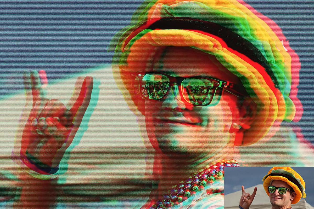 Retro Anaglyph 3D FX Ps Action, an Action Add-On by Studio Retouch (Photo 3 of 16)