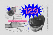 129 Vector Halftone Bitmap Shapes, a Background Graphic by softulka (Thumbnail 1 of 18)