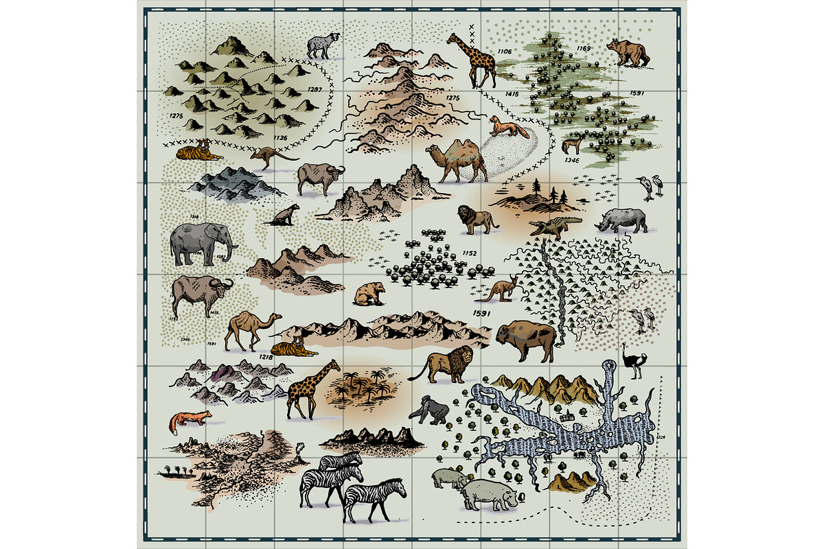 Antique Maps Vector Bundle, an Illustration by Vector Clash (Photo 7 of 9)